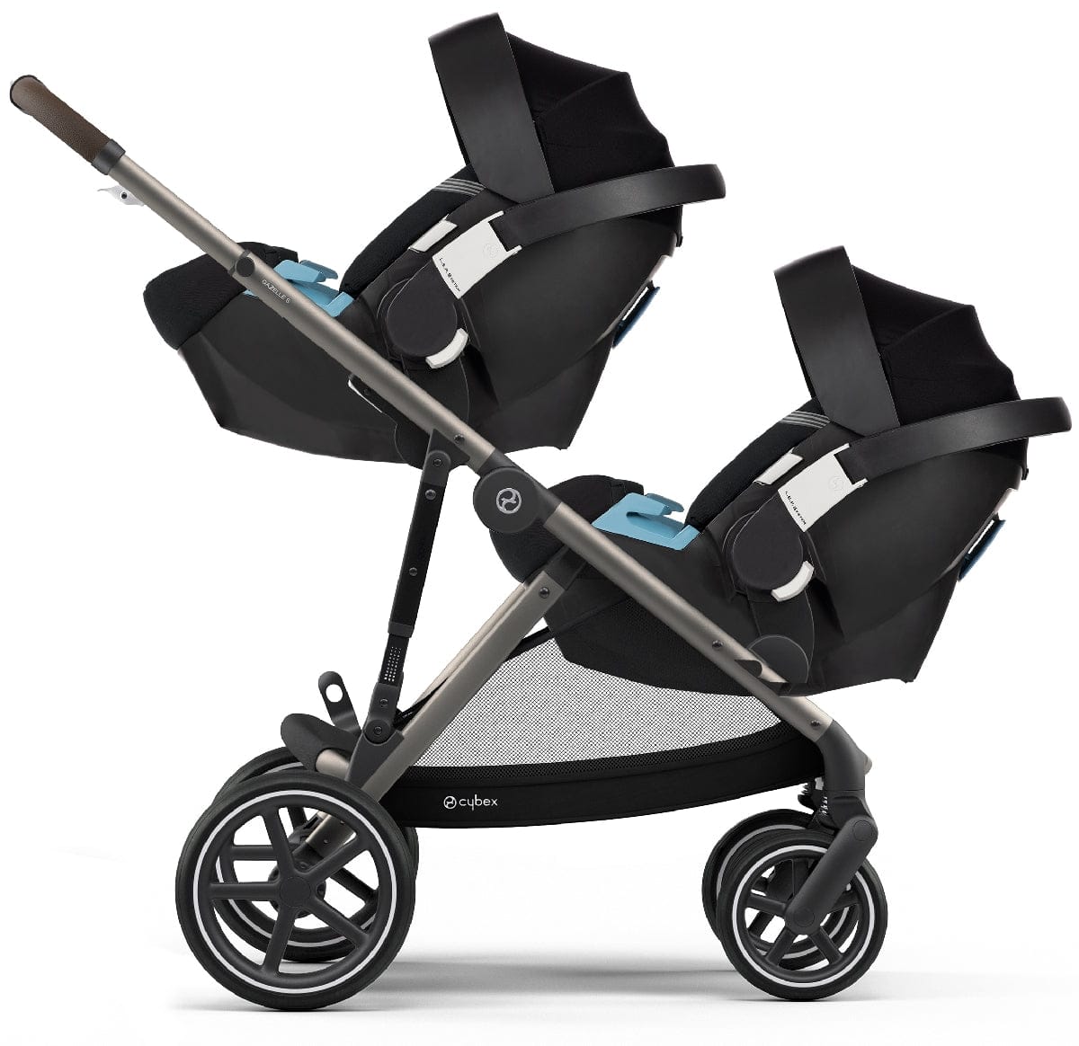 Cybex Gazelle S Double Stroller - Soho Grey (Taupe Frame) - 520003559-520003569