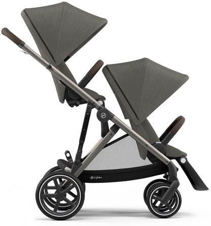 Cybex Gazelle S Double Stroller - Soho Grey (Taupe Frame) - 520003559-520003569