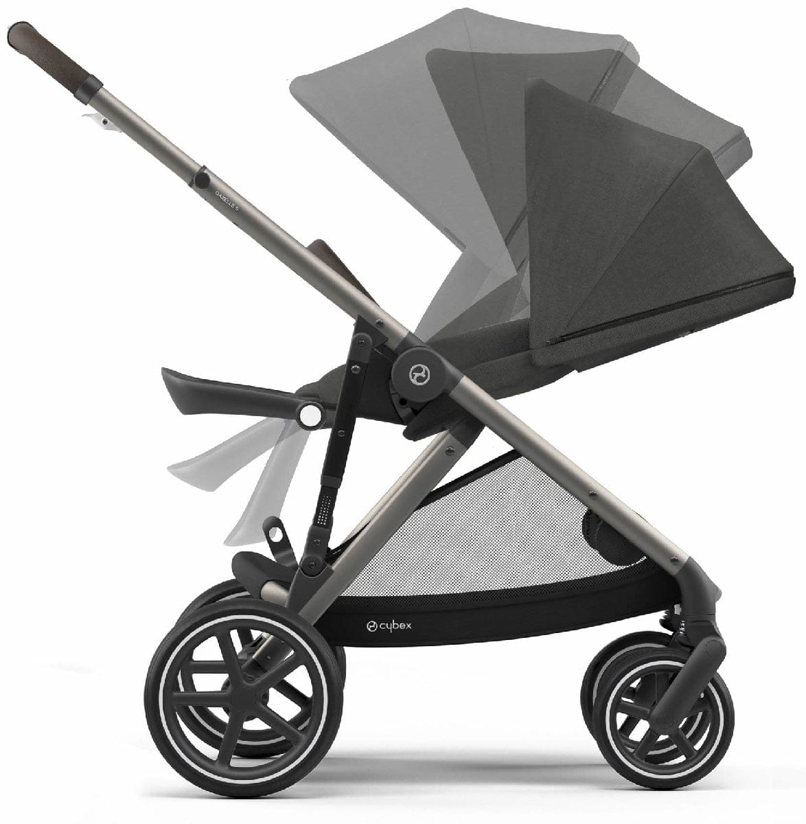 Cybex Gazelle S Double Stroller - Soho Grey (Taupe Frame) - 520003559-520003569