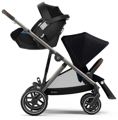 Cybex Gazelle S Single-to-Double Stroller - Deep Black (Taupe Frame) - 520003561