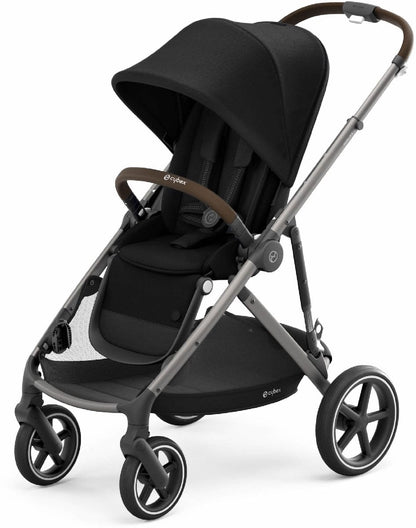 Cybex Gazelle S Single-to-Double Stroller - Deep Black (Taupe Frame) - 520003561