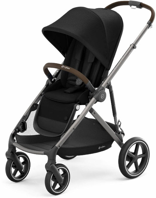 Cybex Gazelle S Single-to-Double Stroller - Deep Black (Taupe Frame) - 520003561