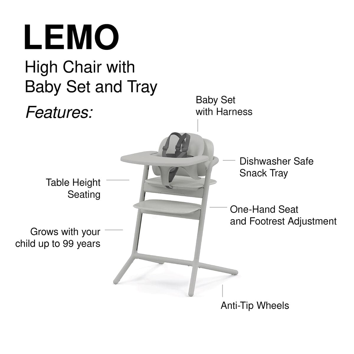 cybex lemo suede grey Lemo 2 High Chair 3-in-1 Set