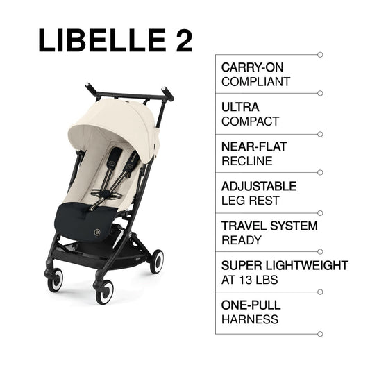 Cybex Libelle 2 Compact Stroller (with 1 Pull Harness) - Canvas White - 524000281