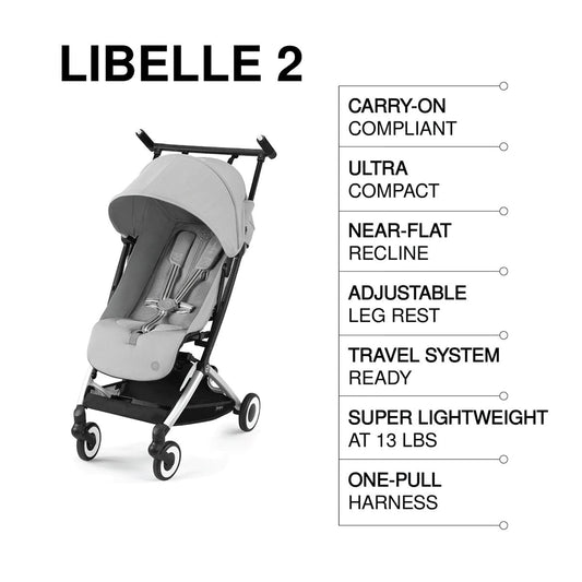 Cybex Libelle 2 Compact Stroller (with 1 Pull Harness) - Fog Grey - 524000221