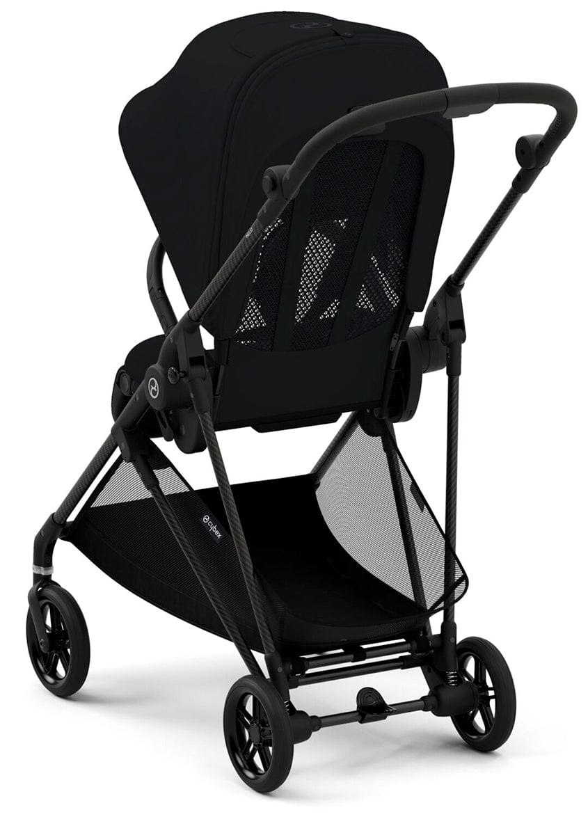 Cybex Melio Carbon 3 Stroller + Aton 2 SensorSafe Travel System Bundle - Moon Black / Lavastone Black - 522002401-519003595