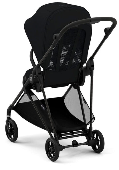 Cybex Melio Carbon 3 Stroller + Aton 2 SensorSafe Travel System Bundle - Moon Black / Lavastone Black - 522002401-519003595