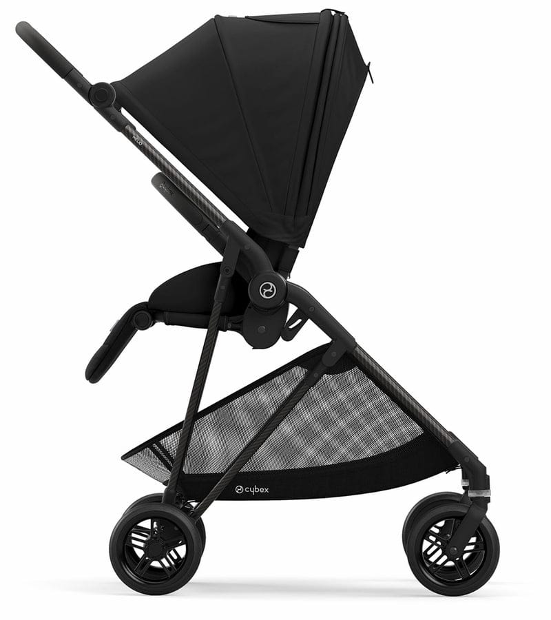 Cybex Melio Carbon + Aton 2 Travel System Bundle - Deep Black / Lavastone Black - 521001277-519003595