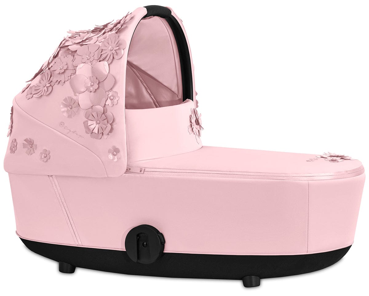 Cybex Mios 2 with Lux Bassinet + Cloud Q Travel System Bundle - Simply Flowers - Pale Blush - TRVL-519003267-B-SF-BLUSH