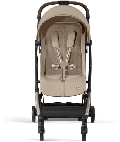 Cybex Orfeo Compact Stroller + Aton G SensorSafe Travel System Bundle - Almond Beige / Moon Black - 524000353-522004777