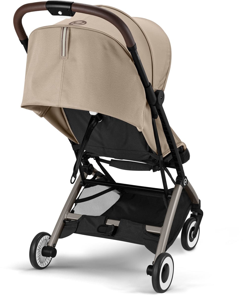 Cybex Orfeo Compact Stroller + Aton G SensorSafe Travel System Bundle - Almond Beige / Moon Black - 524000353-522004777