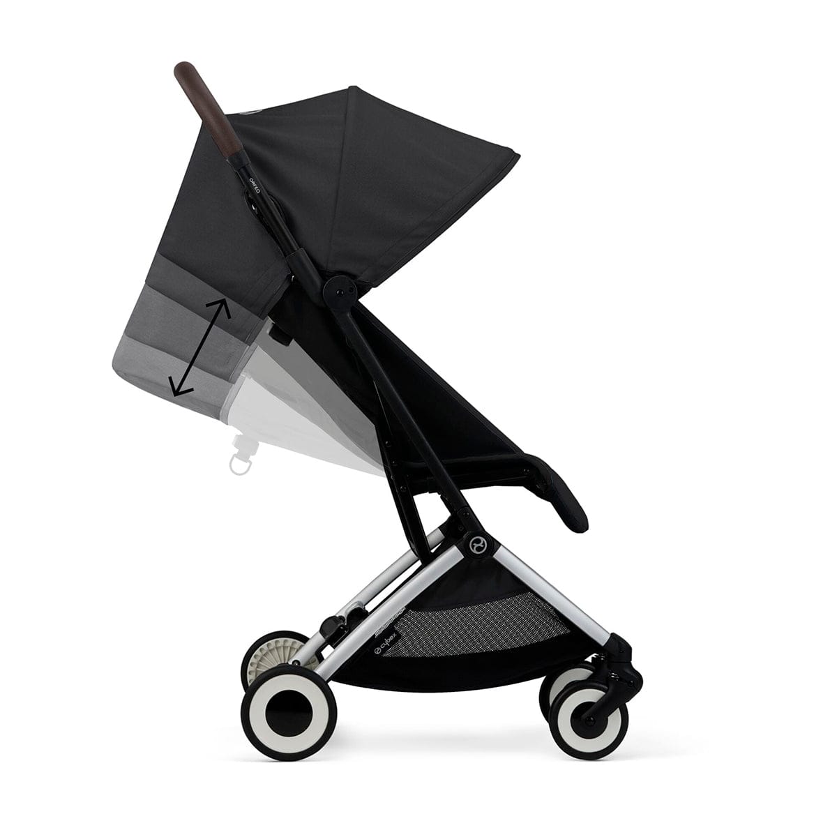 Cybex Orfeo Compact Stroller + Aton G SensorSafe Travel System Bundle - Moon Black / Moon Black - 522004785-522004777