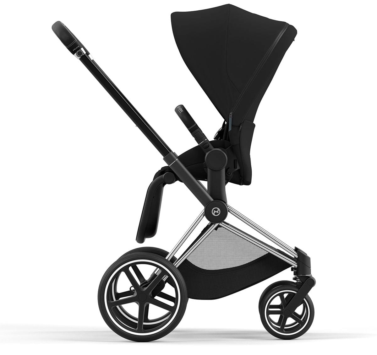 Cybex Priam 4 Stroller (One Box) - Chrome / Black / Deep Black - 521004141