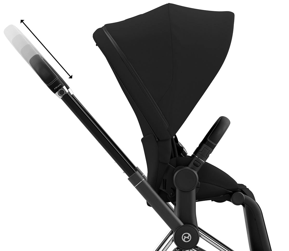 Cybex Priam 4 Stroller (One Box) - Chrome / Black / Deep Black - 521004141