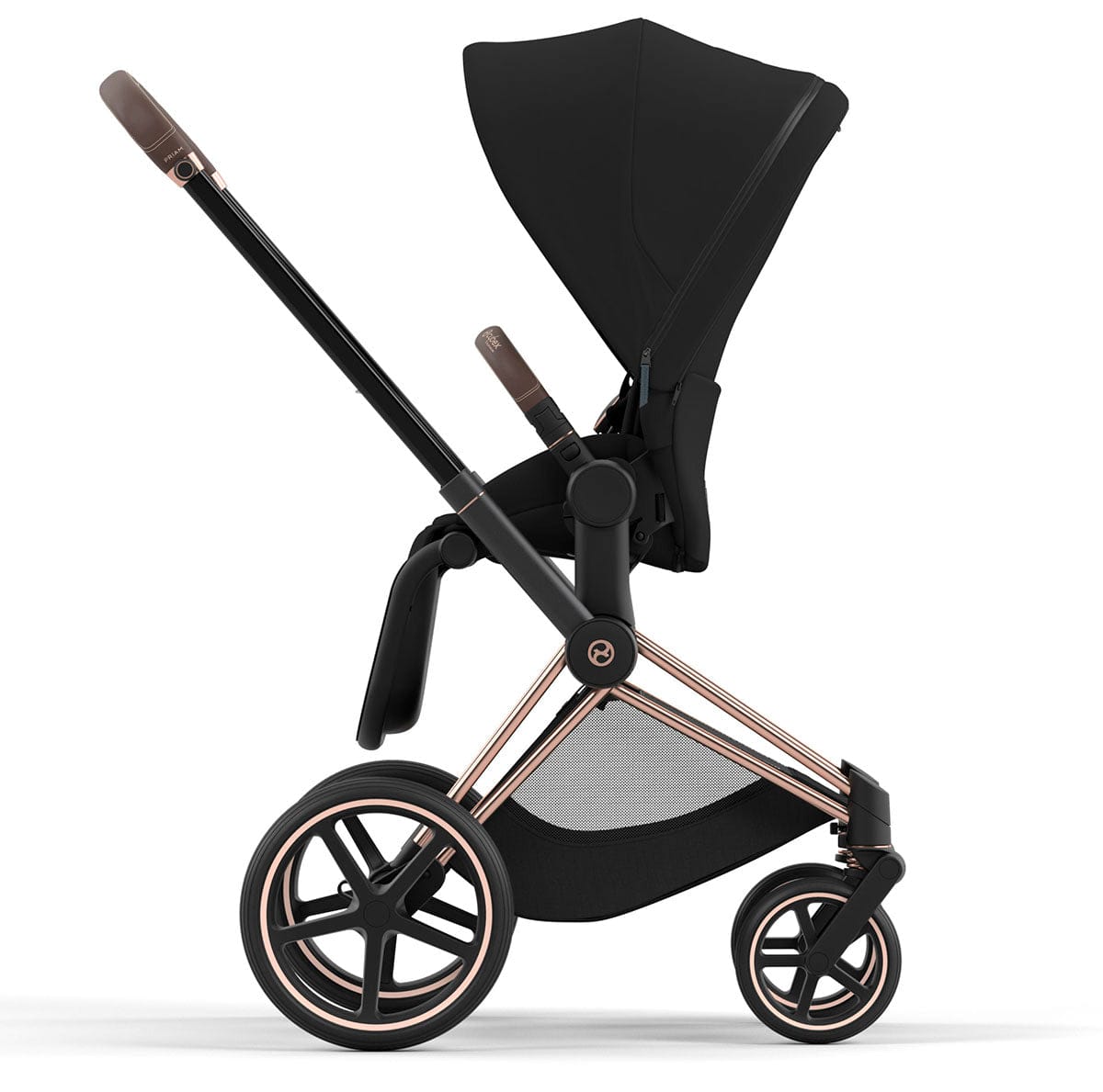 Cybex Priam 4 Stroller (One Box) - Rose Gold / Brown / Deep Black - 521004125