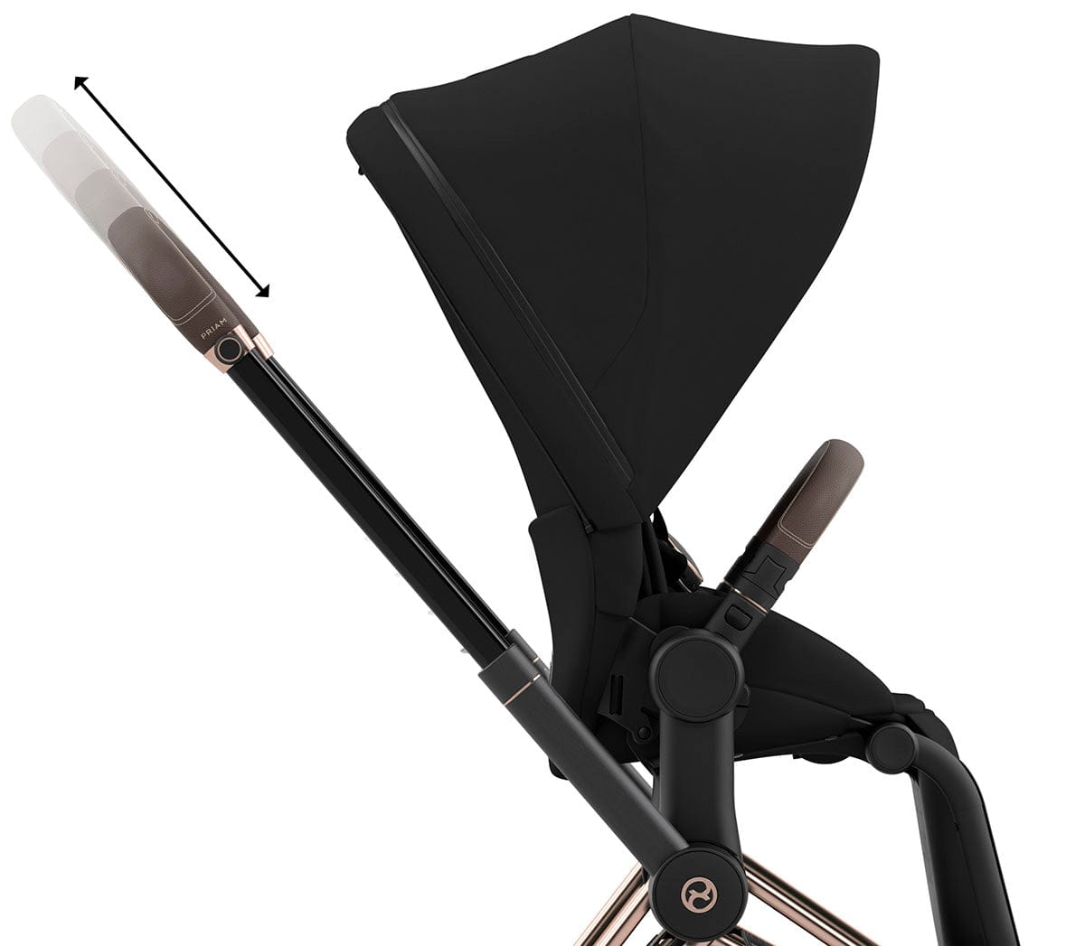 Cybex Priam 4 Stroller (One Box) - Rose Gold / Brown / Deep Black - 521004125