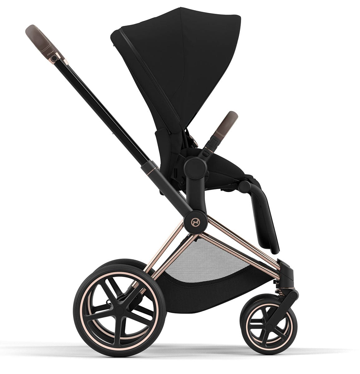 Cybex Priam 4 Stroller (One Box) - Rose Gold / Brown / Deep Black - 521004125
