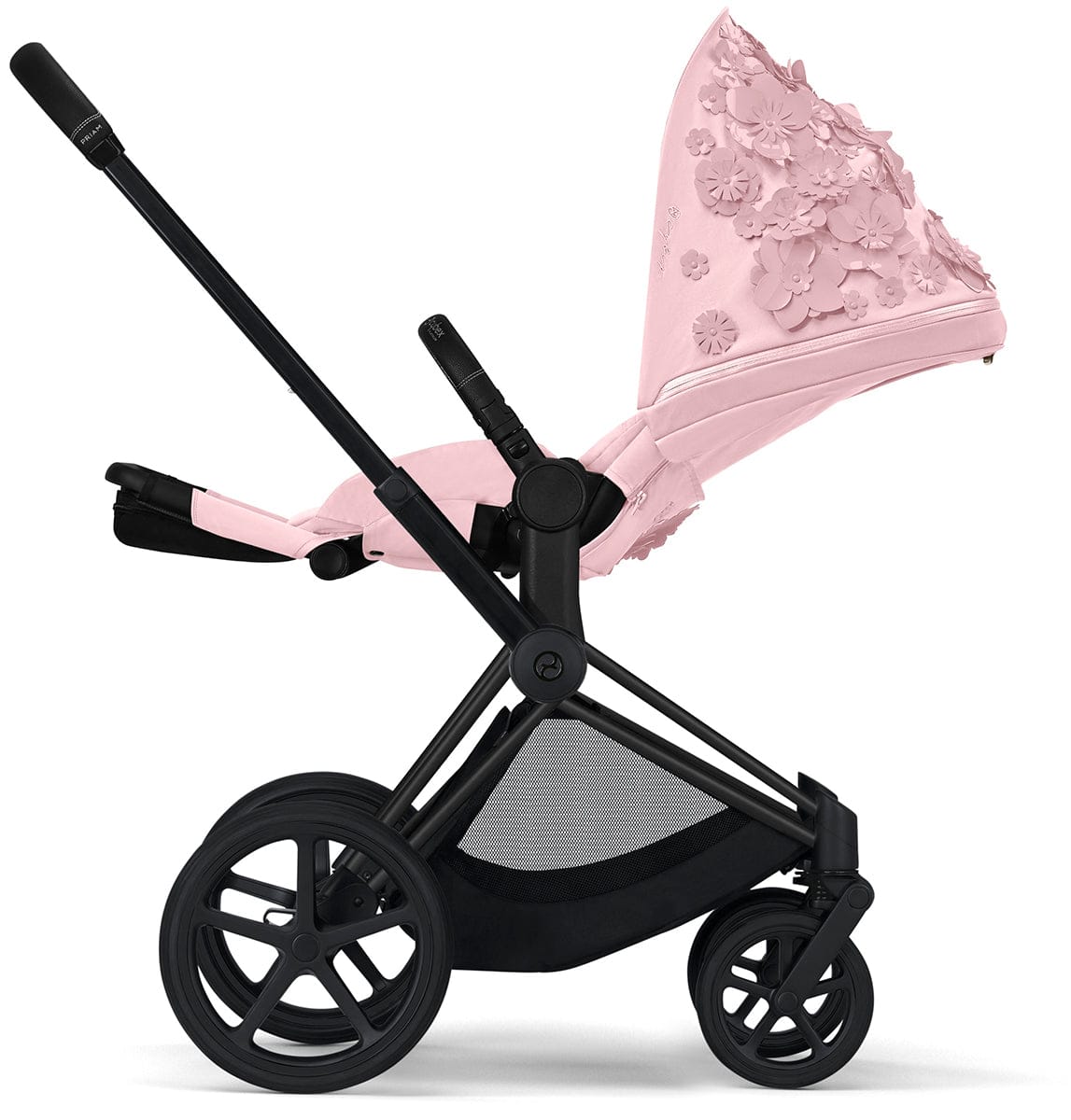 Cybex Priam 3 Complete Stroller with Lux Bassinet Bundle - Simply Flowers - Pale Blush - 519003261-B-SF-BLUSH