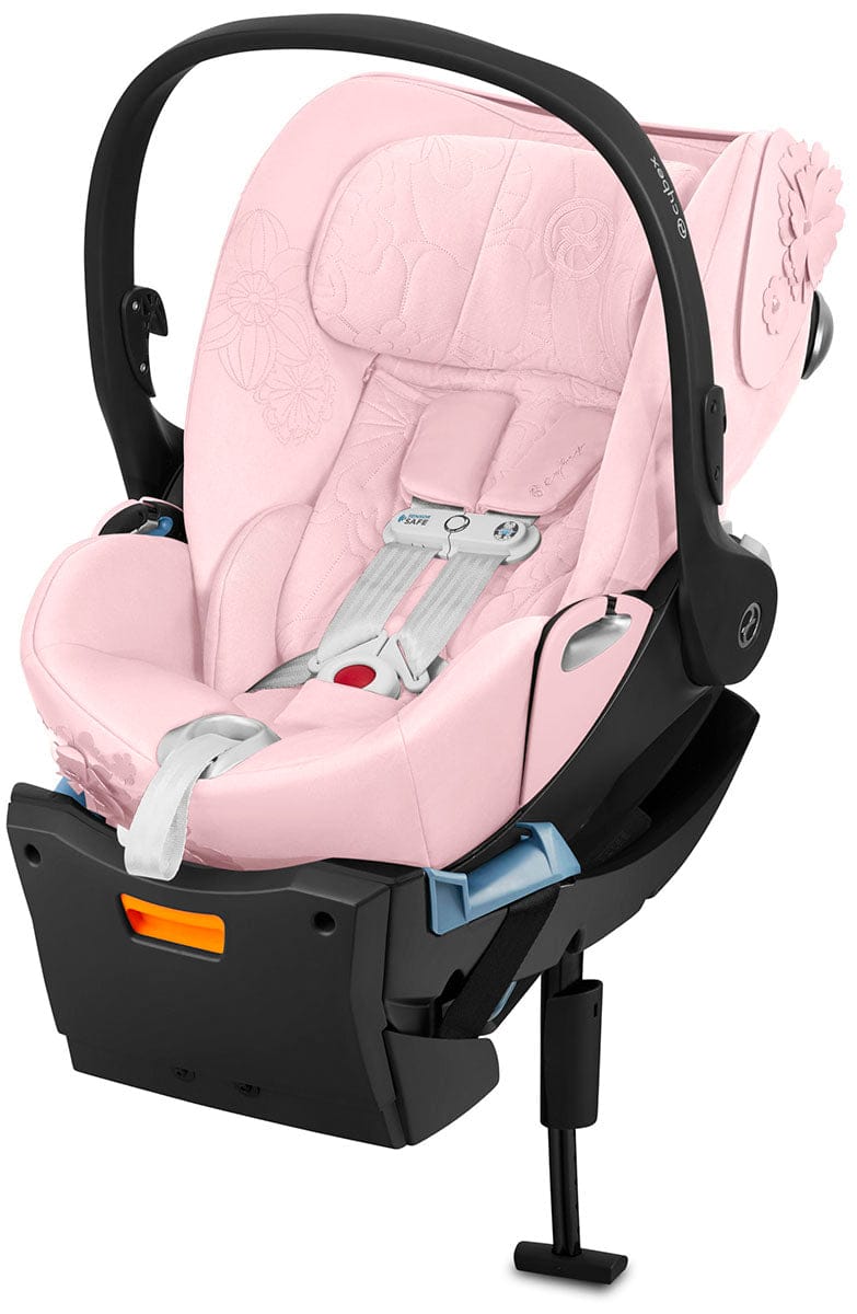 Cybex Priam 3 with Lux Bassinet + Cloud Q Travel System Bundle - Simply Flowers - Pale Blush - TRVL-519003261-B-SF-BLUSH
