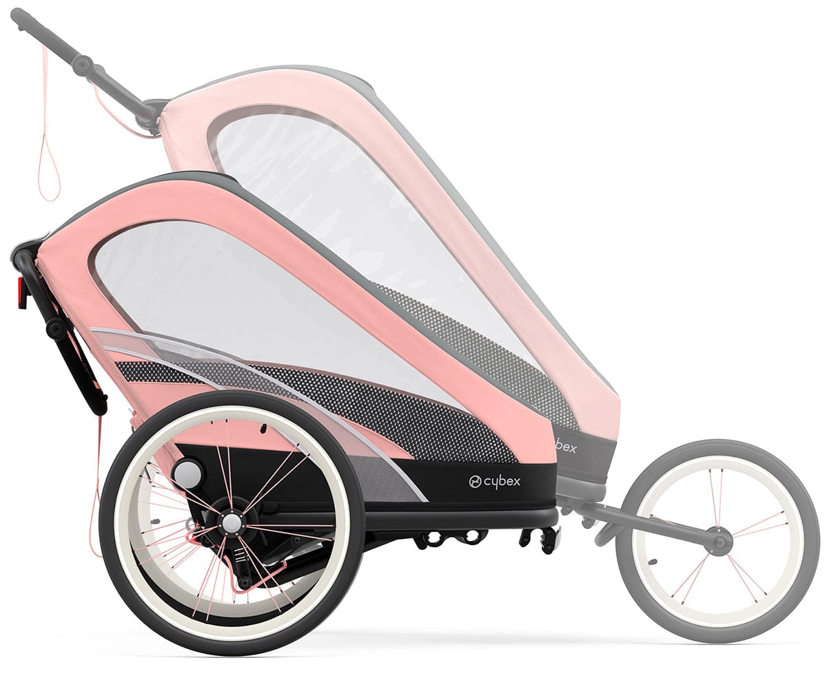 Cybex Zeno Multisport Trailer Bundle - Black/Pink Frame + Medal Grey Seat Pack - 521000309-521000377