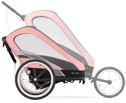 Cybex Zeno Multisport Trailer Bundle - Black/Pink Frame + Medal Grey Seat Pack - 521000309-521000377