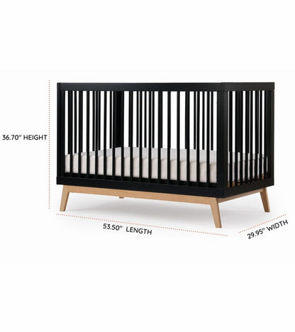 dadada Soho 3-in-1 Convertible Crib + 5-Drawer Dresser Bundle - Black / Natural - 10441-DA-41251-DA