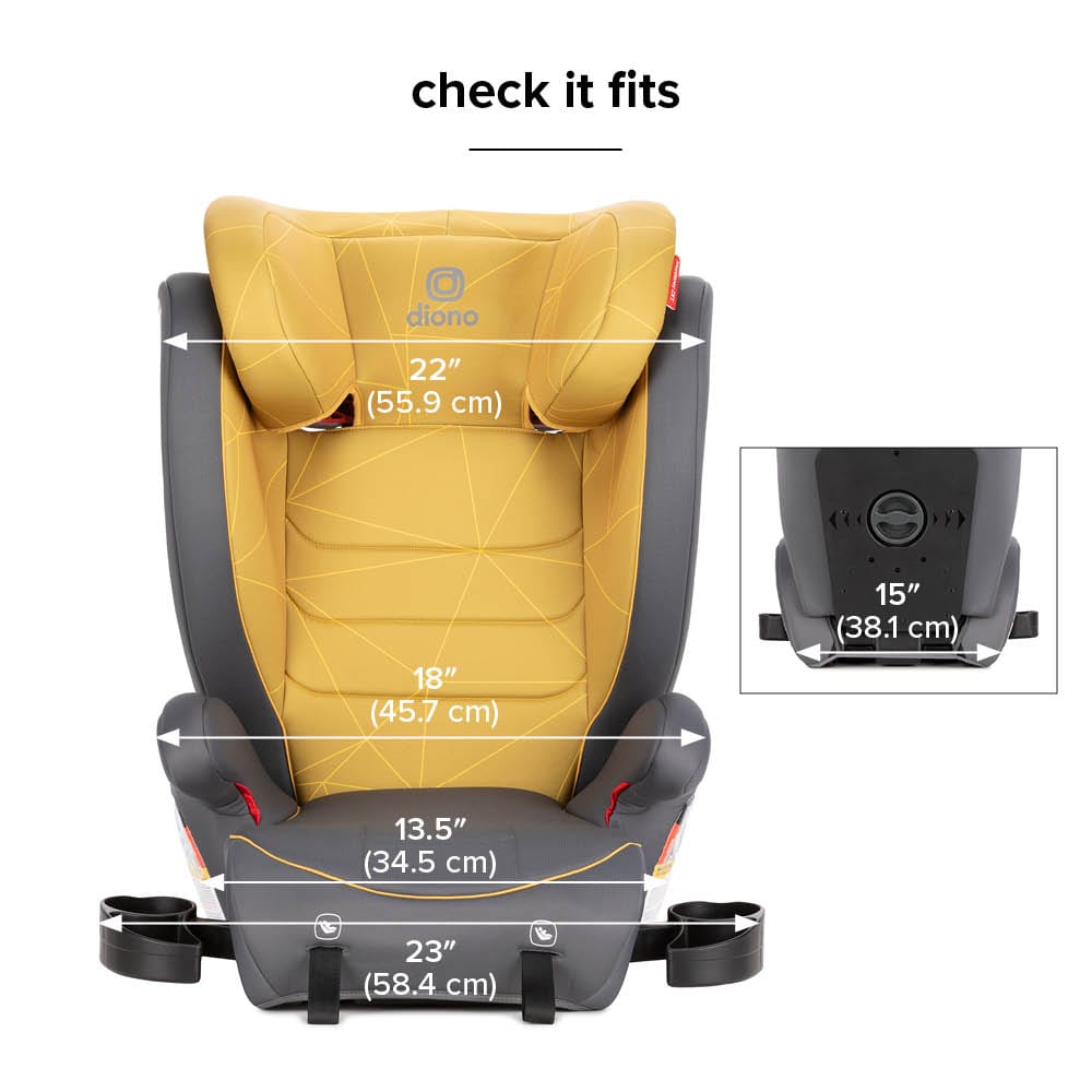 Diono Monterey 2XT Latch 2-in-1 Booster Car Seat - Yellow Sulphur - 15616-DIONO
