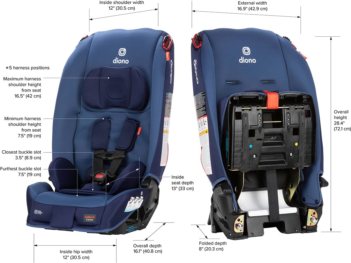 Diono Radian 3R Narrow All-in-One Convertible Car Seat - Blue Surge - 50641-DIONO