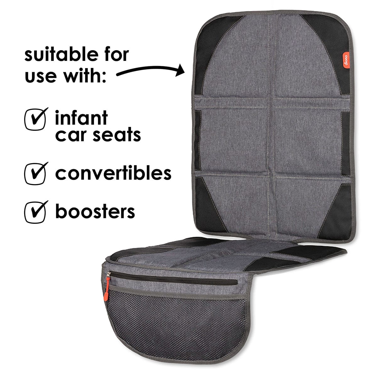 Diono Ultra Mat and Heat Sun Shield Car Seat Protector - 40240-GL-01