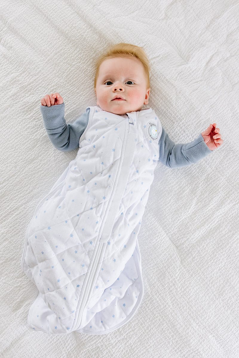 Dreamland Baby Dream Weighted Sleep Sack & Swaddle - White w/ Pink Stars, 0-6 months - DBSMSWAD-PINK