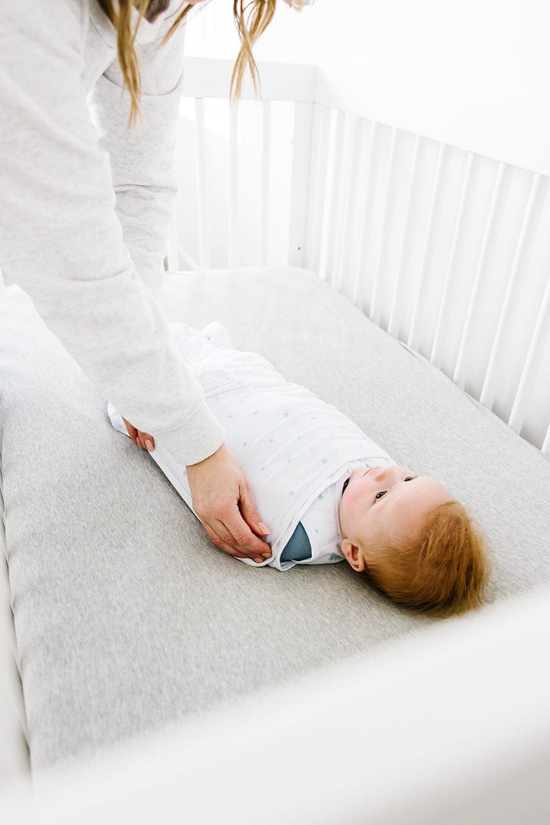 Dreamland Baby Dream Weighted Sleep Sack & Swaddle - White w/ Pink Stars, 0-6 months - DBSMSWAD-PINK