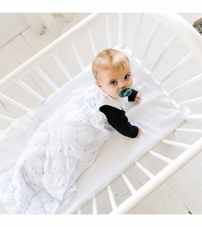 Dreamland Baby Dream Weighted Sleep Sack - White w/ Pink Stars, 6-12 months - DBMED-PINK
