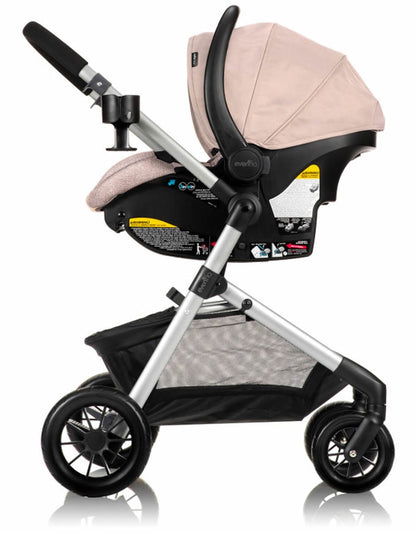 Evenflo Pivot Modular Travel System With SafeMax Infant Car Seat - Sandstone