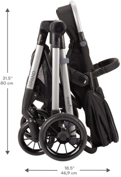 Evenflo Pivot Xpand Modular Travel System With SafeMax Infant Car Seat - Stallion