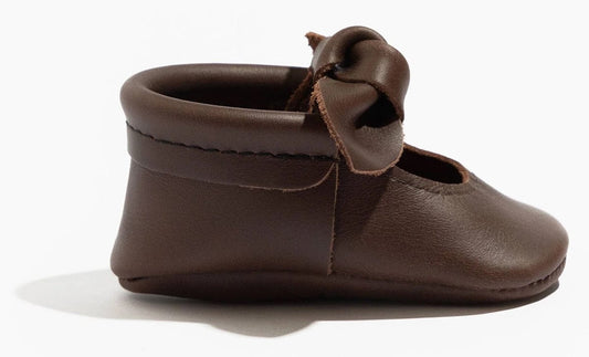 Freshly Picked Knotted Bow Moccasins, Size 1 - Espresso