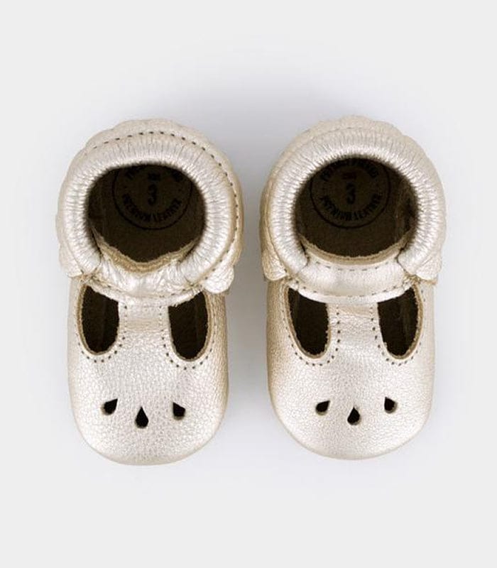 Freshly Picked Mary Janes, Size 1 - Platinum - FPMJPLAT-1