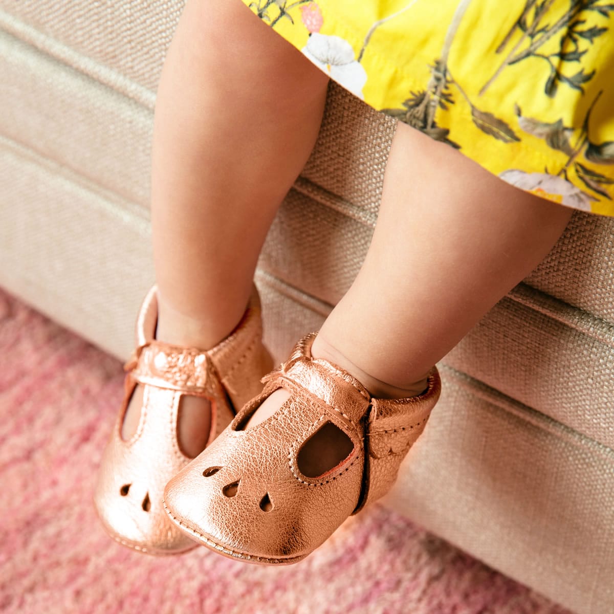 Freshly Picked Mary Janes, Size 1 - Rose Gold - FP12027-1