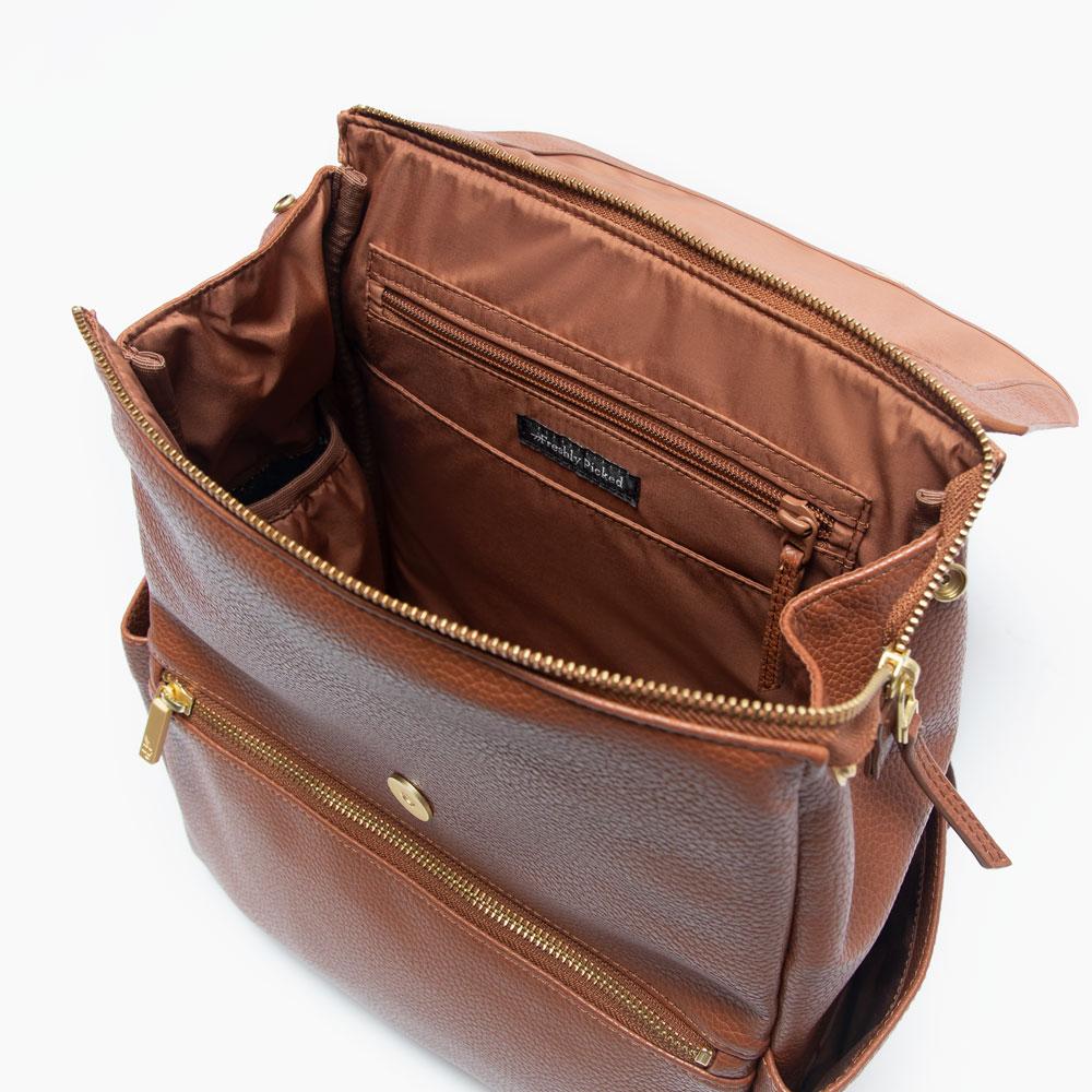 freshly picked mini classic diaper bag backpack Cognac Mini Classic Diaper Bag II