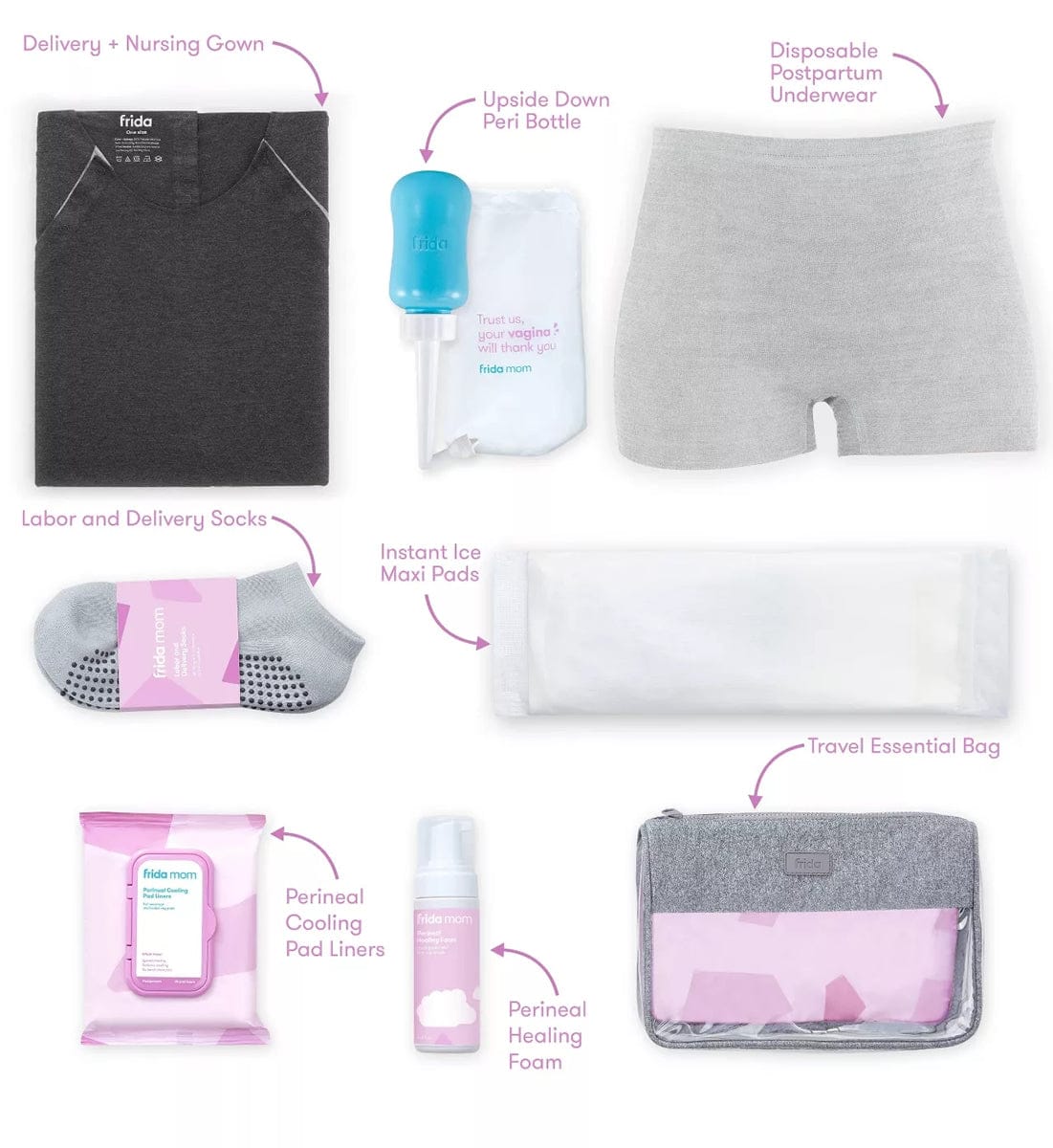 FridaBaby Hospital Bag Essentials Complete Kit - MS-HBGY-RG-US00