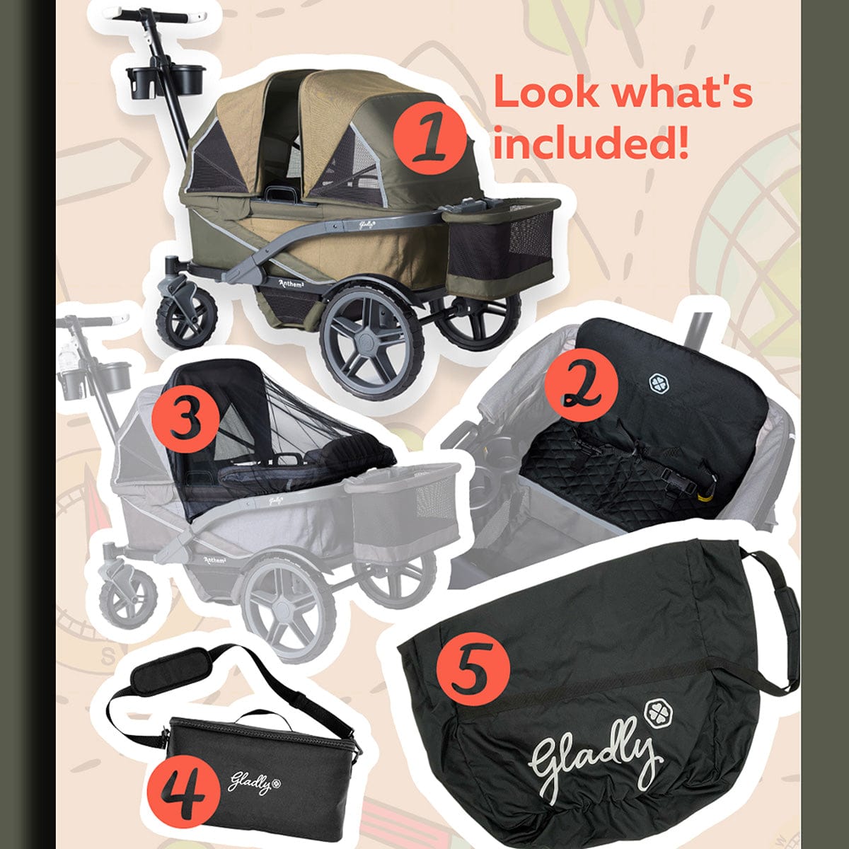 anthem all terrain stroller wagon Gladly Family Anthem4 Wagon Stroller