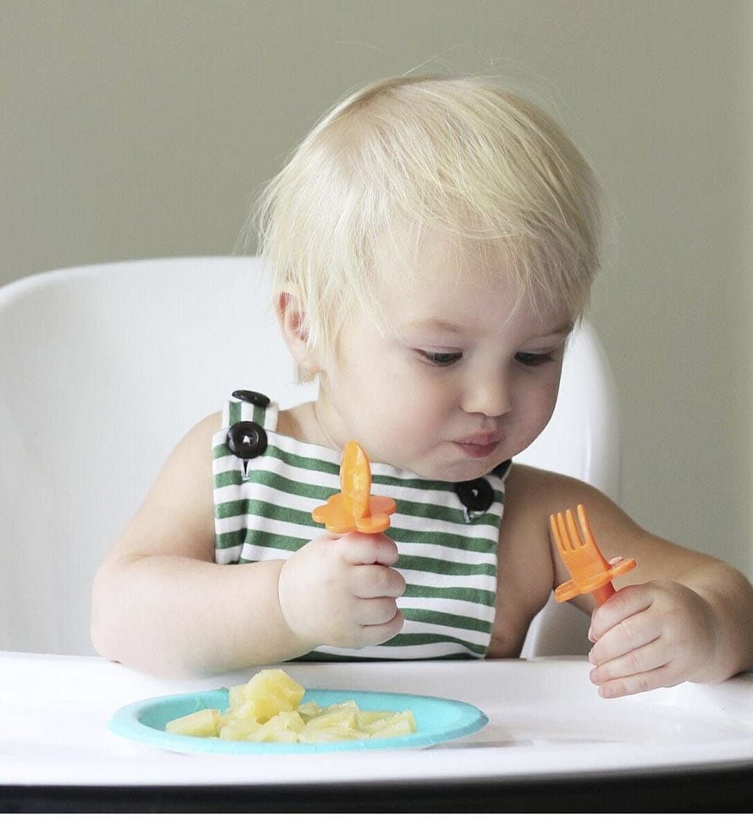 Grabease First Self Feeding Utensil Set - Orange