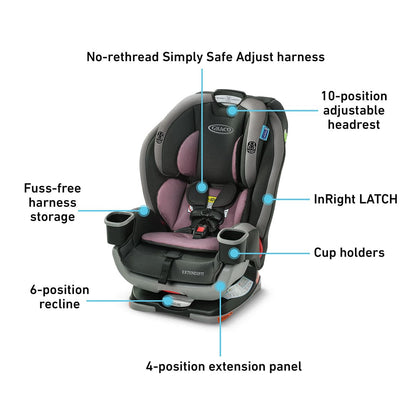 Graco Extend2Fit 3-in-1 All-in-One Convertible Car Seat - Norah