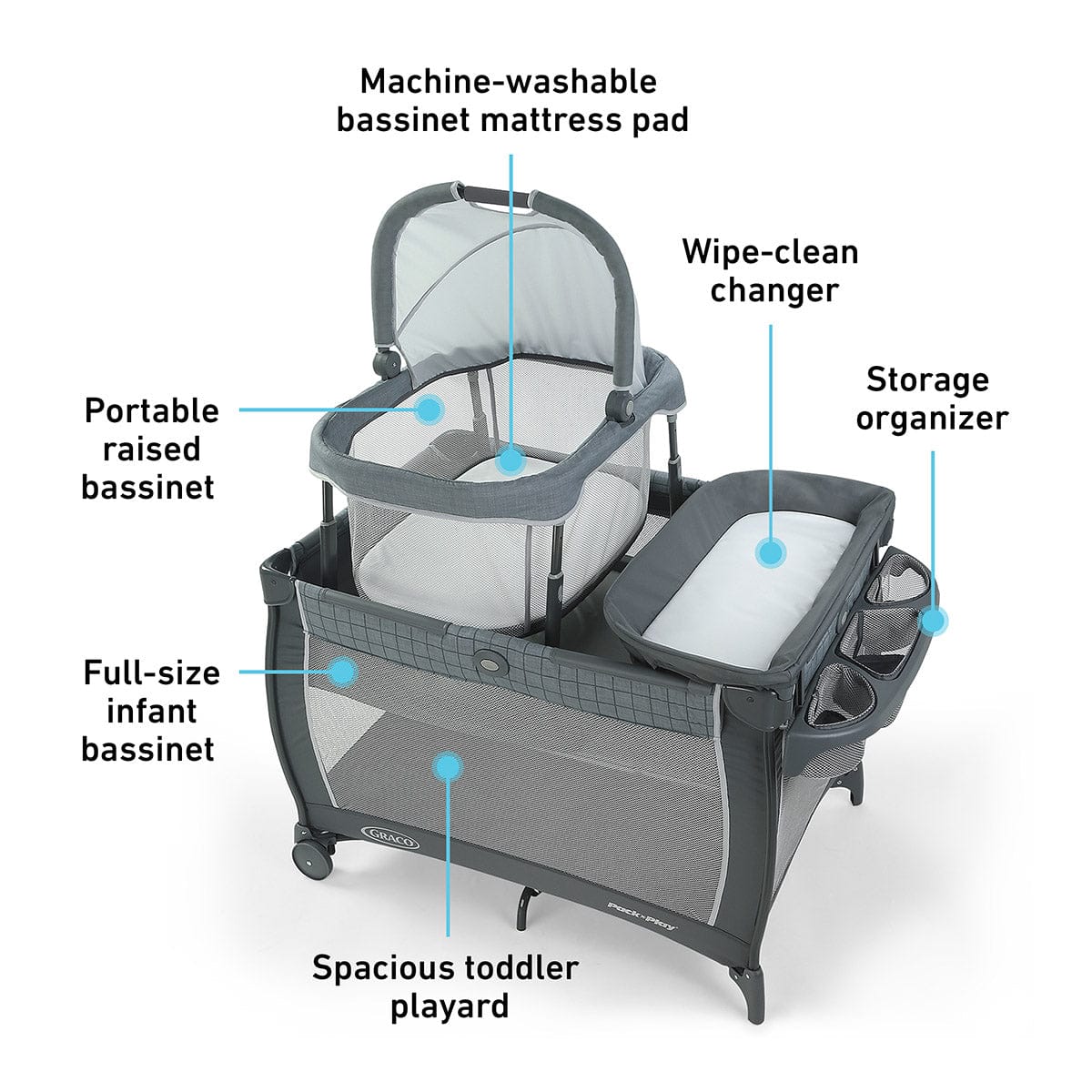 Graco Pack 'n Play Day2Dream Travel Bassinet Playard - Alaska - 2137835