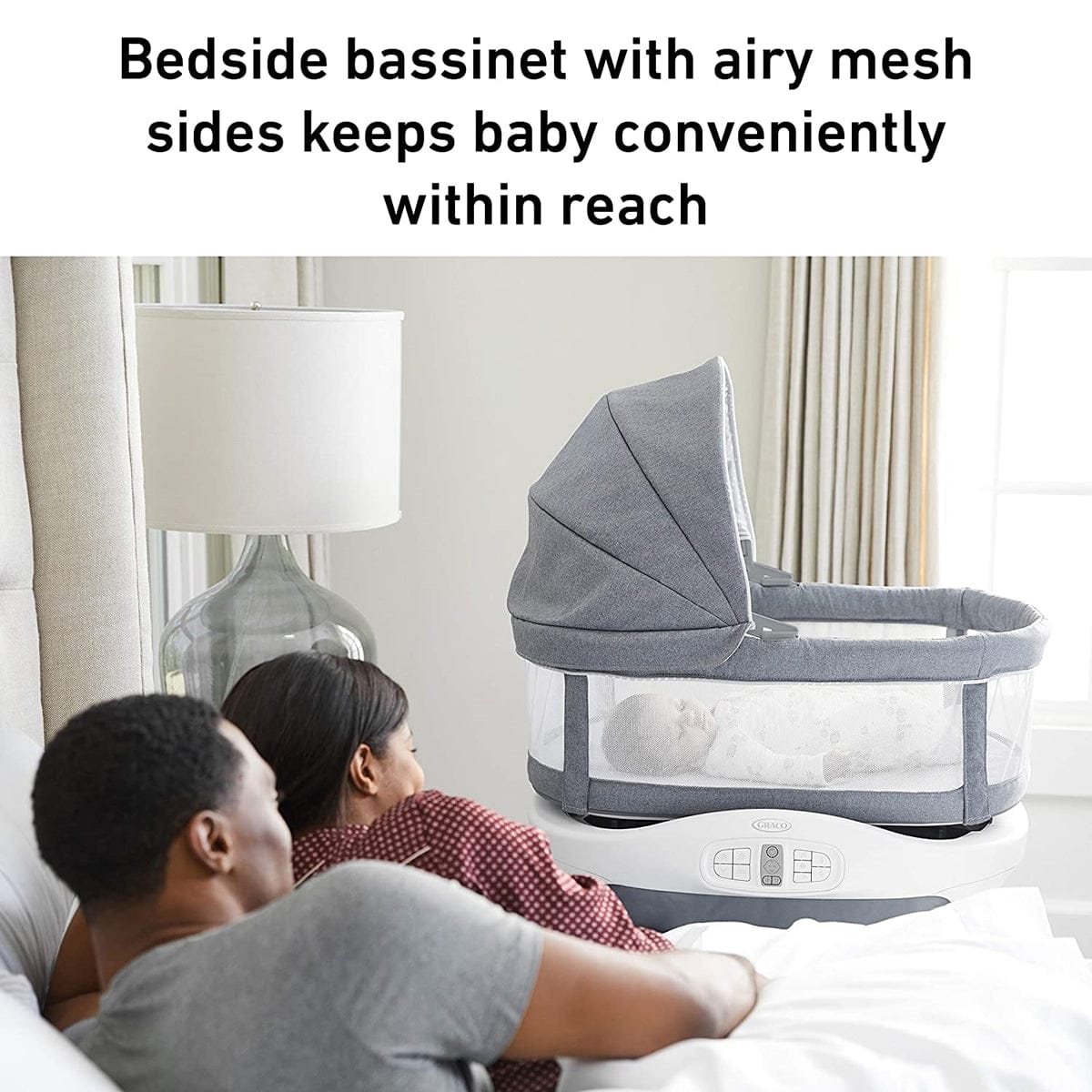 Graco Sense2Snooze Bassinet with Cry Detection Technology - Roma