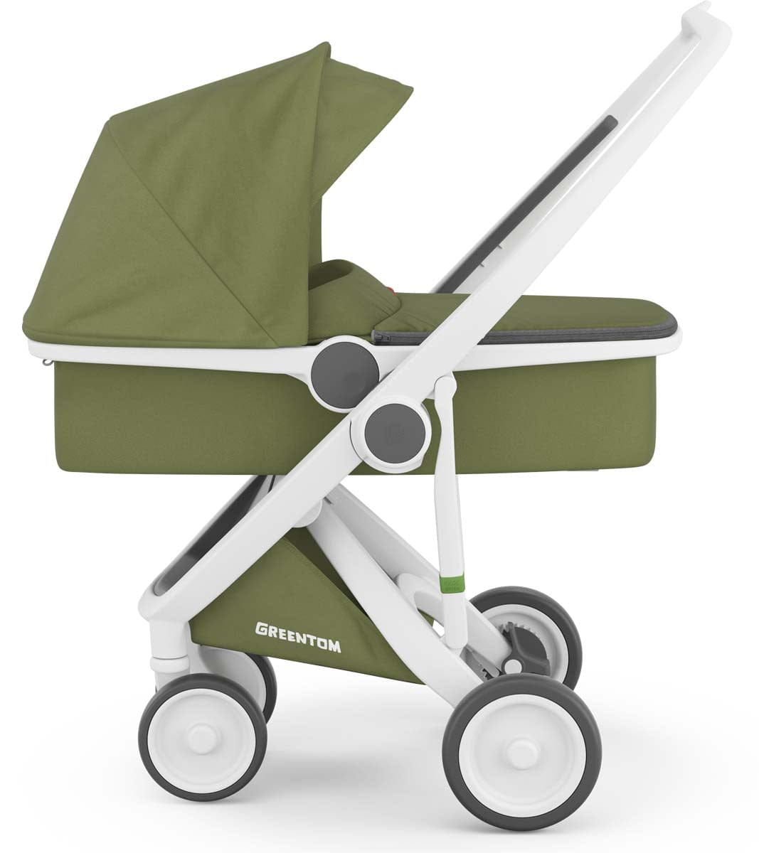 Greentom Carrycot Stroller - White/Olive - 8.71932E+12