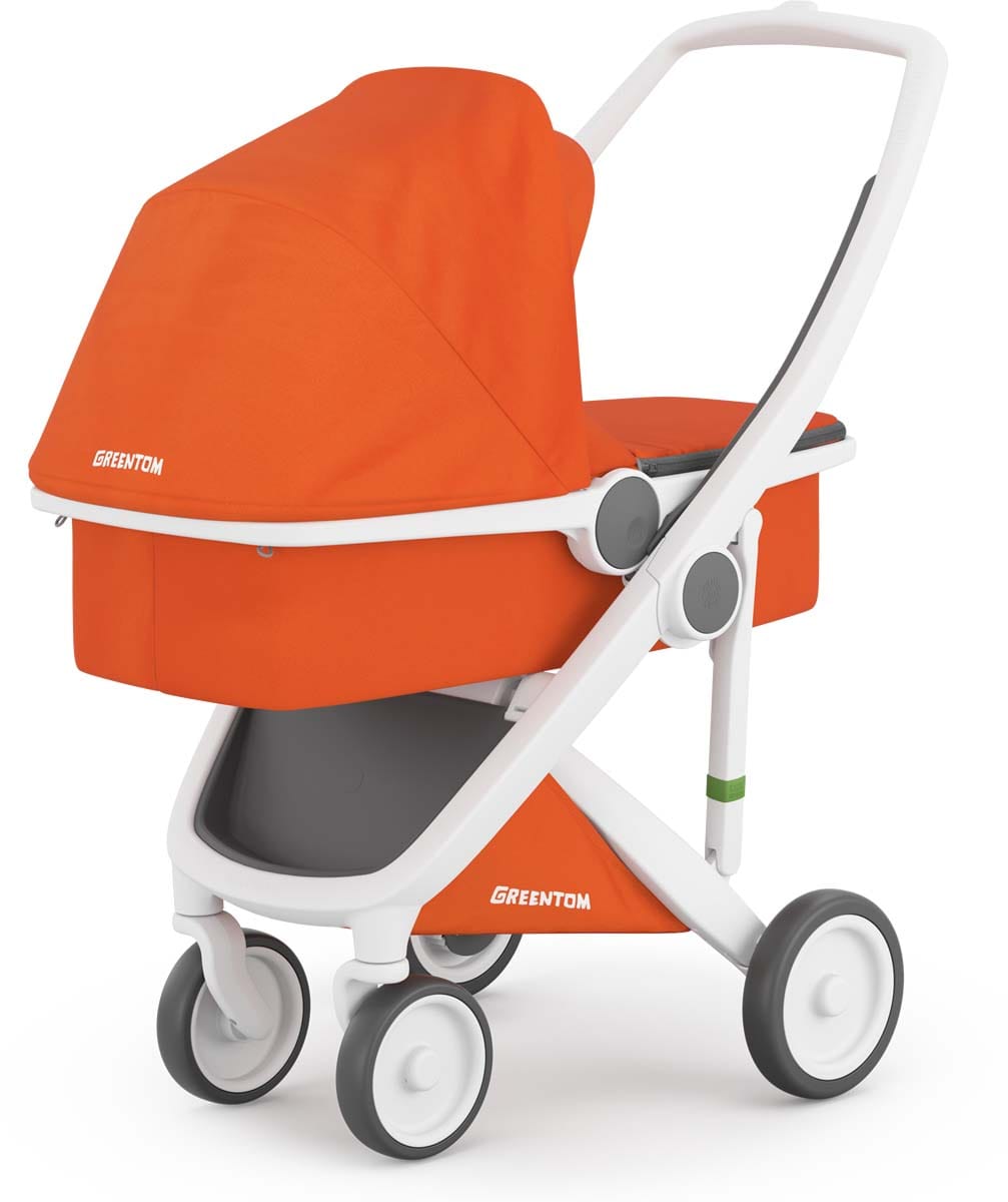 Greentom Carrycot Stroller - White/Orange - 8.71932E+12