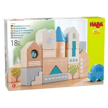 HABA Bad Rodach 18 Piece Wooden Building Blocks - 305531