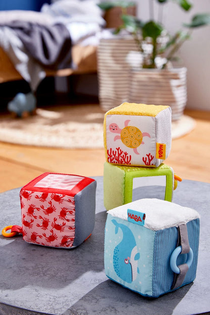 HABA Marine World Soft Baby Discovery Cubes - 306076