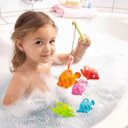 HABA Ocean Fishing Fun Bath Toy with 5 Squirting Fish - 305962
