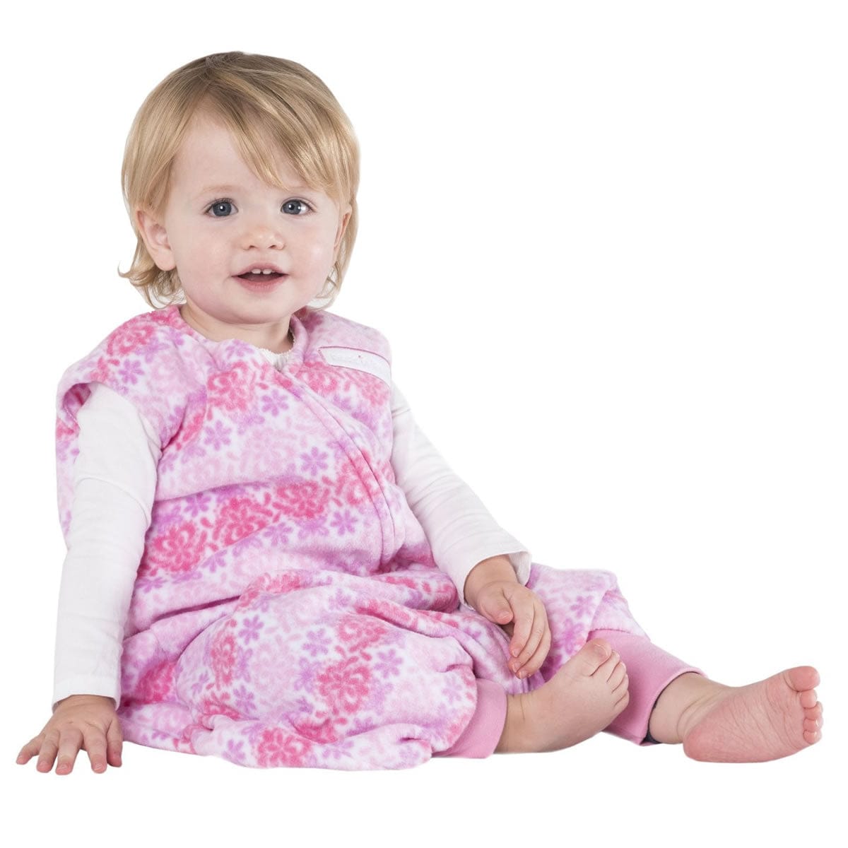 HALO SleepSack Early Walker, Micro-Fleece, Pink Butterfly Ombre, Medium - 10351-HALO